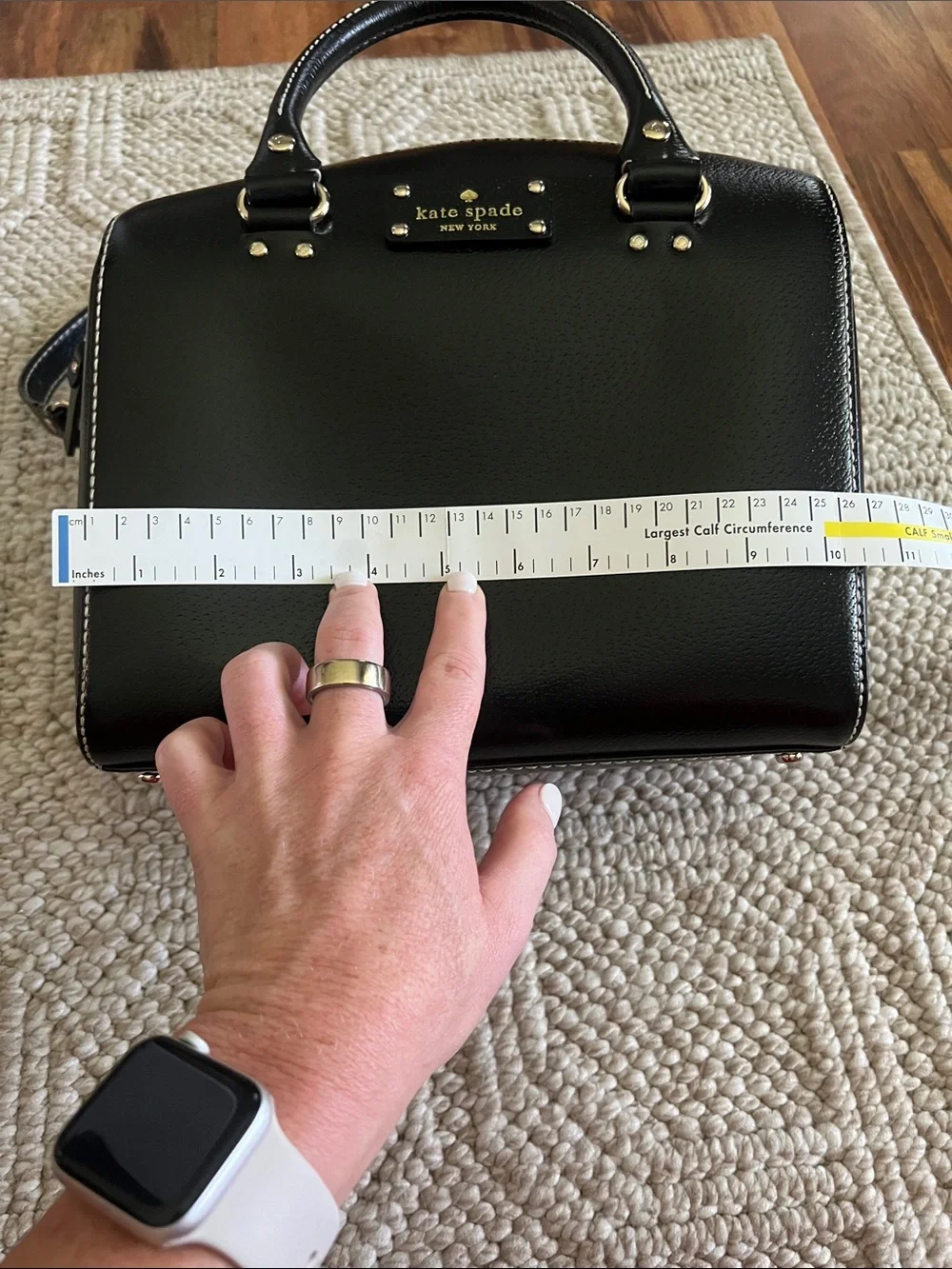 kate spade Black Leather Dome Crossbody with Gold Hardware